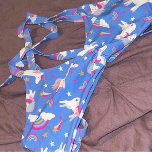 Blue Unicorn Print Bikini